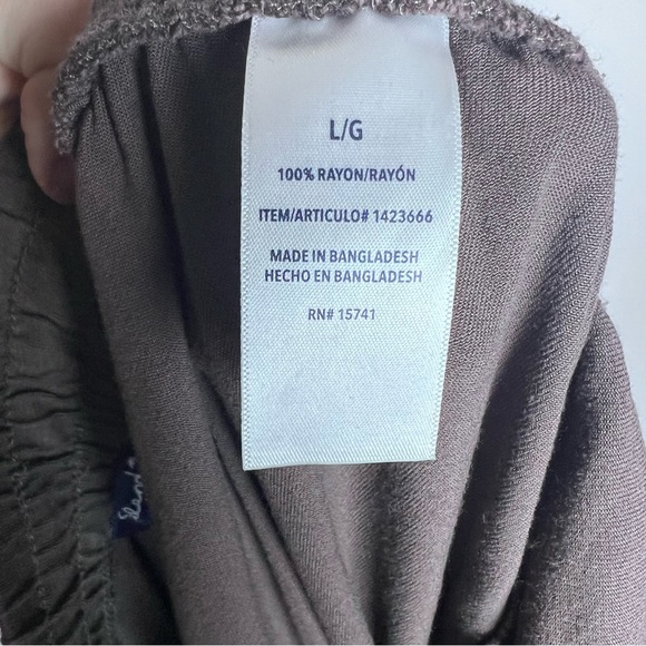 Splendid Cozy Women’s Joggers - Drawstring Carbon Brown Rayon Pants - Large - Picture 10 of 10